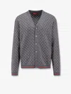 Gucci Wool And Silk Cardigan With Gg Motif