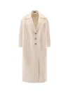 Gucci Women Wool And Silk Crepe Coat With All-over Gg Motif