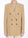 Gucci Women Wool And Silk Double-breasted Jacket