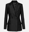 Gucci Double-breasted Wool And Silk Jacket In Black