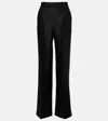 Gucci Wool And Silk Gabardine Straight Pants In Black
