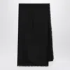Gucci Black Wool And Silk Gg Jacquard Shawl Men In Black