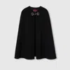 Gucci Wool And Silk Horsebit Cape In Black