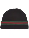 Gucci Wool And Silk Knit Cap In Blue