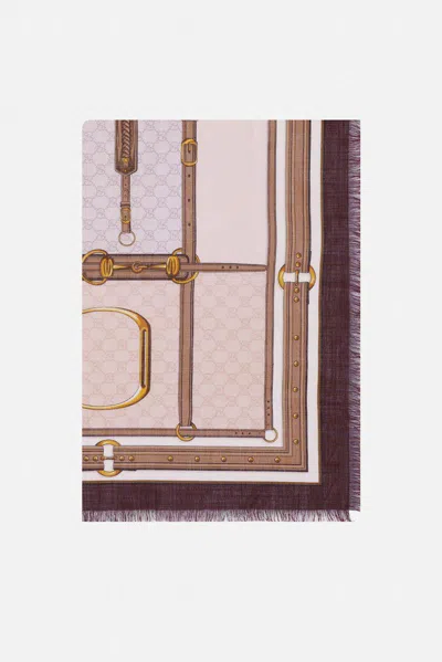 Gucci Wool And Silk Scarf In Multicolor