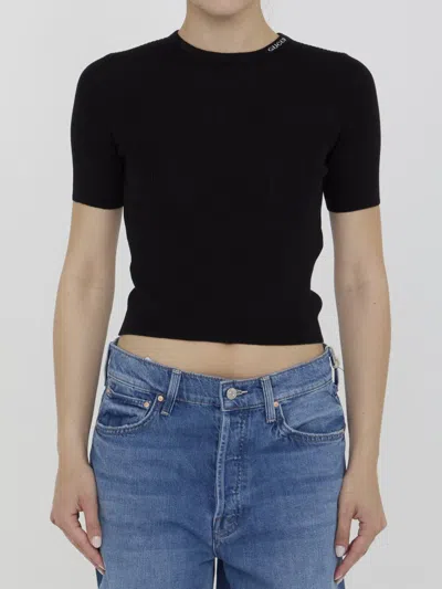 Gucci Wool And Silk Top In Black