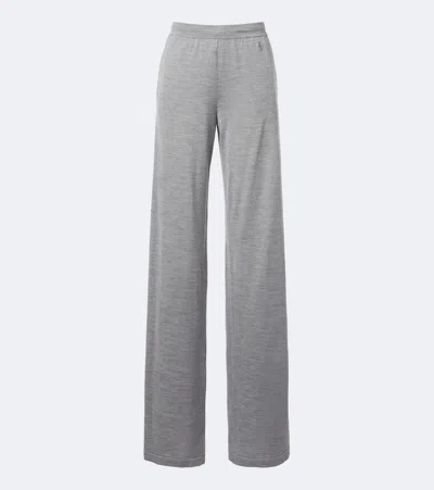 Gucci Wool And Silk Wide-leg Pants In Gray
