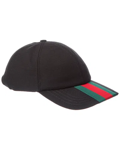 Gucci Wool Baseball Cap In Black