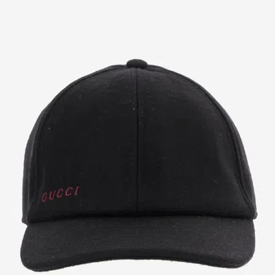 Gucci Wool Baseball Cap In Black