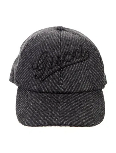 Pre-owned Gucci Wool Baseball Cap In Gray