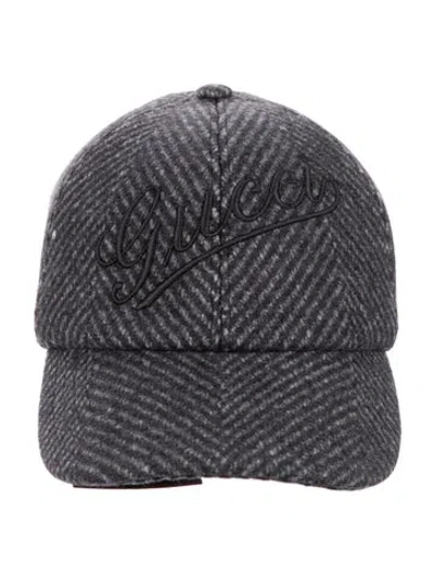 Pre-owned Gucci Wool Baseball Cap In Grey
