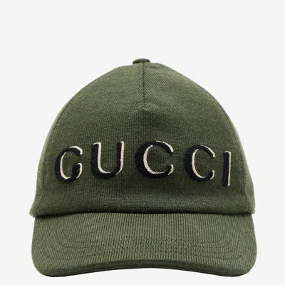 Gucci Wool Baseball Cap With Logo In Green