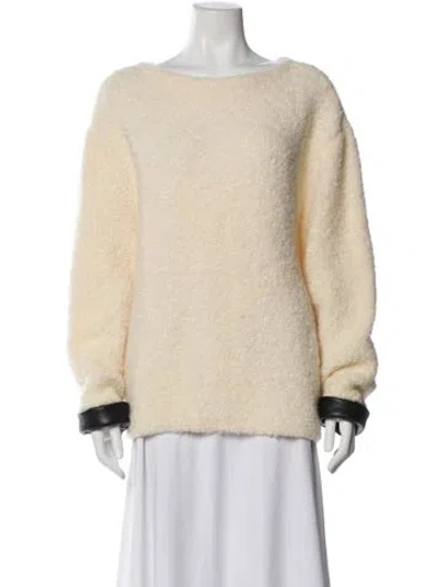 Pre-owned Gucci Wool Bateau Neckline Sweater In Neutral