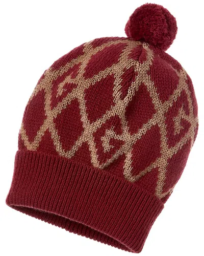 Gucci Wool Beanie In Burgundy