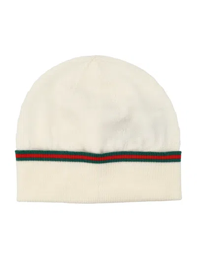 Gucci Wool Beanie For Boys - Fw25 In Neutral