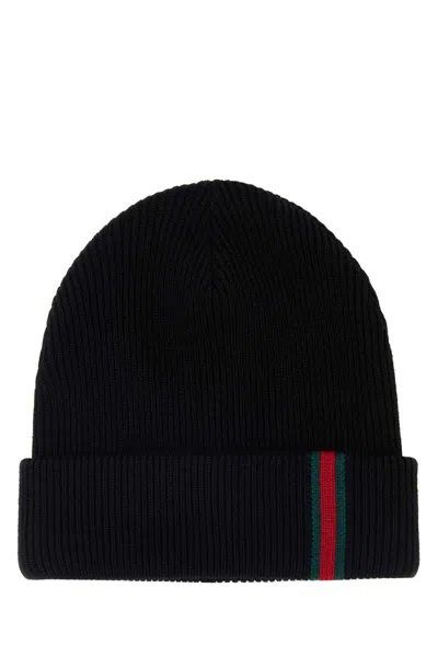 Gucci Wool Beanie Hat In Black