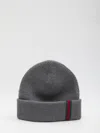 Gucci Wool Beanie With Web Detail In Gray
