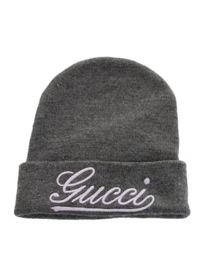 Pre-owned Gucci Wool Beanie W/tags In Grey