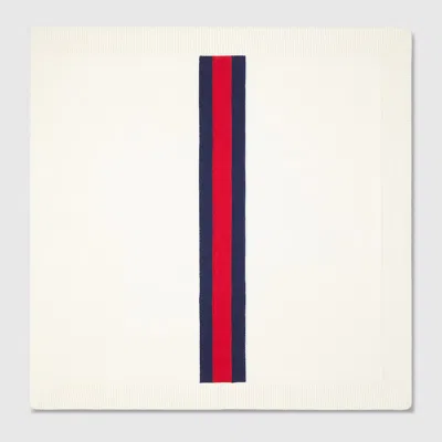 Gucci Babies' Wool Blanket With Web In White