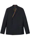 Gucci Wool Blazer With Contrasting Profile In Blue