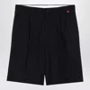 Gucci Black Bermuda Shorts With Web Detail In Wool Man In Black
