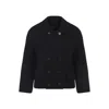 Gucci Wool Tweed Double-breasted Blazer In Black