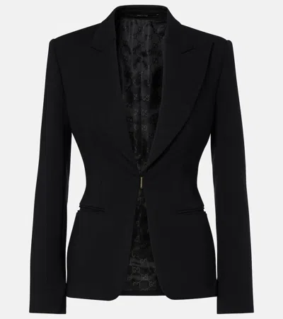 Gucci Wool-blend Blazer In Black