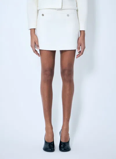 Gucci Wool-blend Boucle Mini Skirt In White