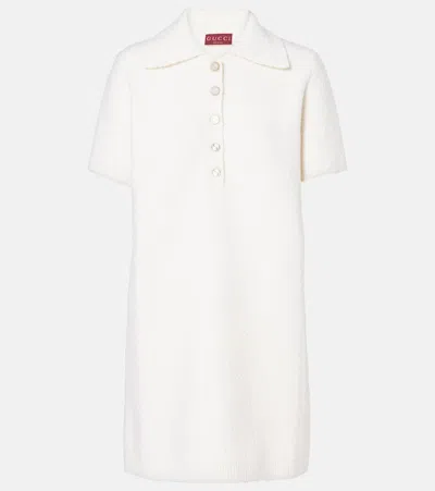 GUCCI WOOL-BLEND BOUCLÉ POLO DRESS