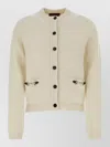 Gucci Women Wool And Cashmere Cardigan With Metal Horsebit In Neutral