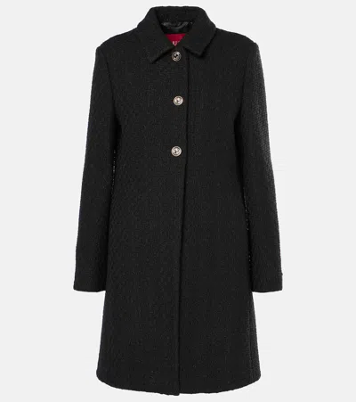 Gucci Tweed Coat With Long Sleeves And Textured Fabric In Black