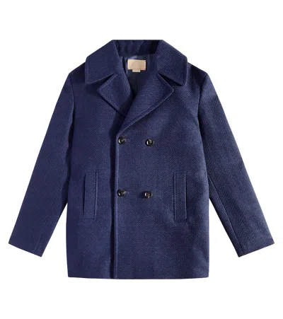 Gucci Kids' Wool-blend Coat In Blue