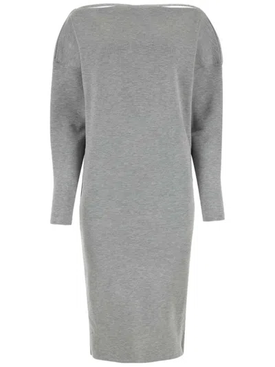 Gucci Abito In Misto Lana Stretch Grigia Donna In Grey