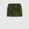 Gucci Womens Frayed-trim Floral Woven Mini Skirt Greysh Army Green In Green