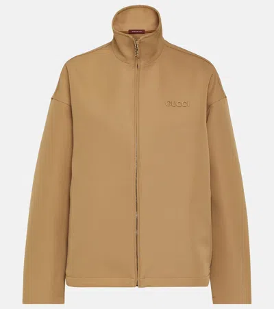 Gucci Wool-blend Gabardine Jacket In Beige