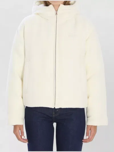 Gucci Wool Blend Hooded Bomber Jacket In Neutral