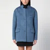Gucci Wool Blend Melange Aviator Jacket Women In Grey