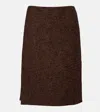 Gucci Women Brown Skirt With Side-closure In Buttoned Wool Woman In Brown