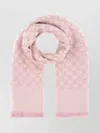 Gucci Wool Blend Reversible Embroidered Scarf In Pink