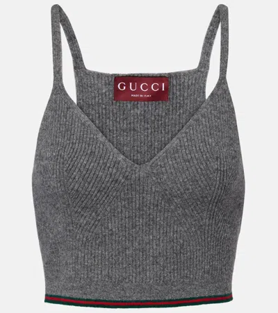 Gucci Wool-blend Top In Gray