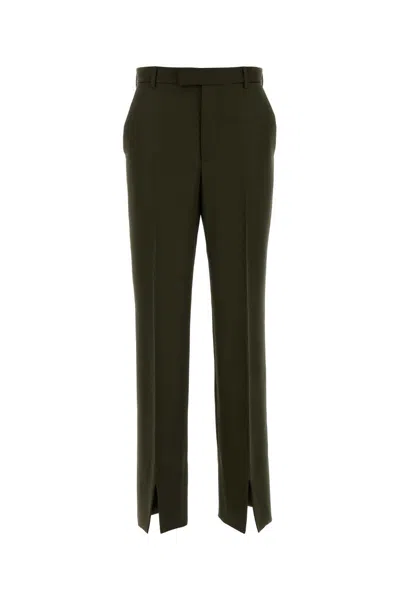 Gucci Wool Blend Trousers In Green