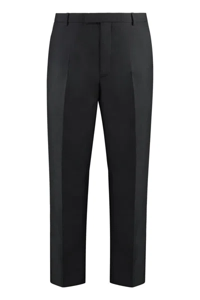 Gucci Wool Blend Twill Bush-trousers In Black