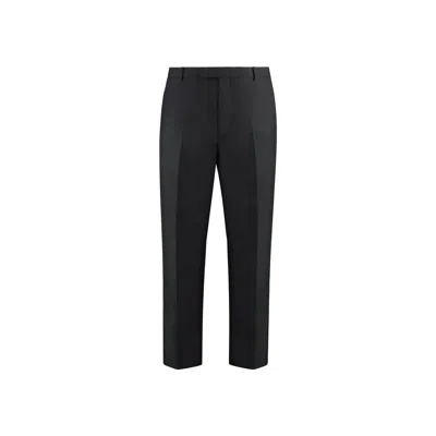 Gucci Wool Blend Twill Bush Trousers Men In Black