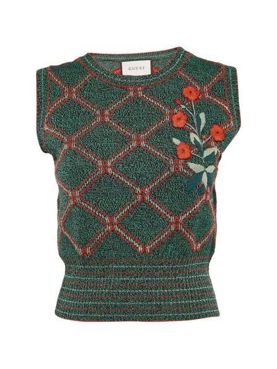 Pre-owned Gucci Wool Blend Vest In Green