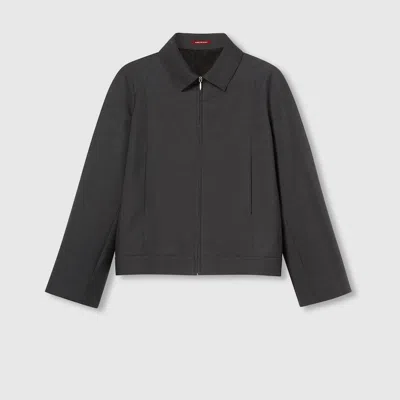 Gucci Wool Bomber Jacket In Black