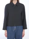 Gucci Wool Jacket With Embroidered Logo On The Collar In Grey