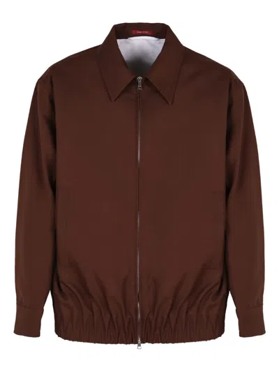 Gucci Twill Jacket Puffer Jackets Brown