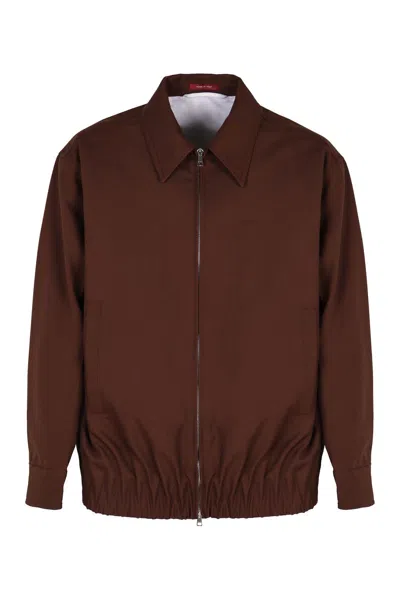 Gucci Wool Bomber-style Jacket In Brown