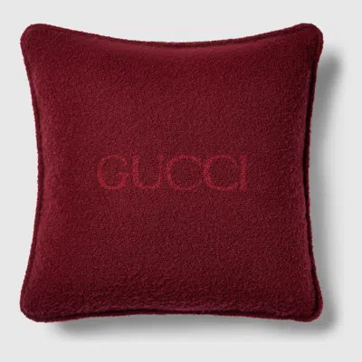 Gucci Wool Bouclé Cushion In Orange