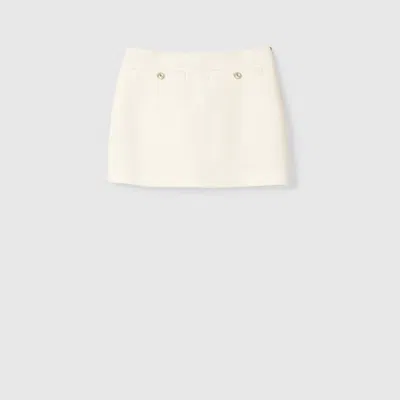 Gucci Wool Bouclé Mini Skirt In White